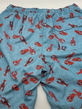 MICROS Men’s Blue Lobster Print Swim Trunks Size Medium Nautical Beachwear EUC